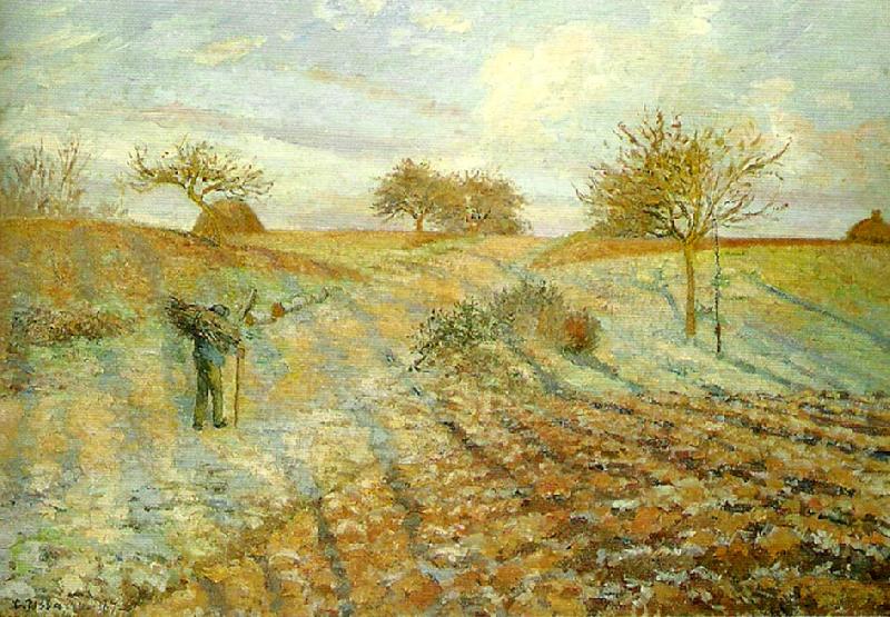 Camille Pissarro hoarfrost the old road to ennery oil painting image
